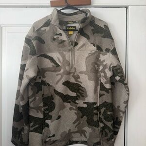 Cabela's Tan and Green Camouflage Fleece Jacket